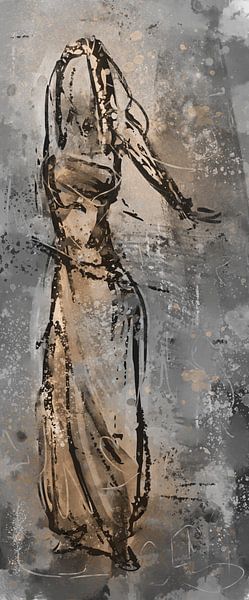 Woman with long dress by Emiel de Lange