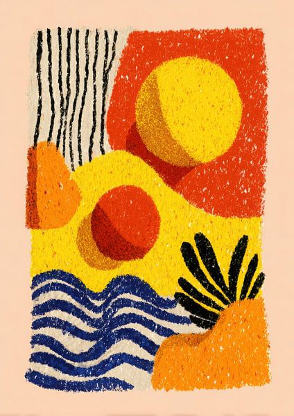 Abstract sun and beach illustration by Niklas Maximilian