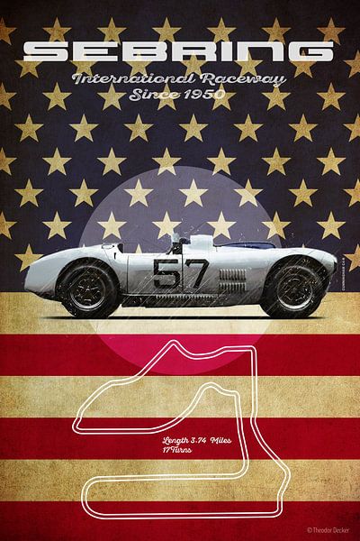 Cunningham at Sebring Vintage von Theodor Decker