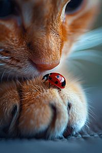 Marienkäfer auf Katzen-Expedition