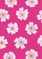 Lebendiges Blumenmuster auf hellrosa Hintergrund