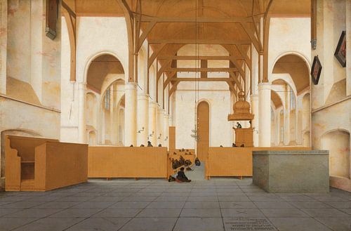 Innenansicht der Sint-Odulphuskerk in der Assendelft, Pieter Jansz. Saenredam - 1649