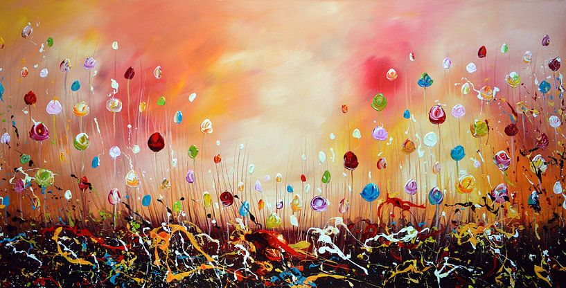 Colorful Flowers by Gena Theheartofart
