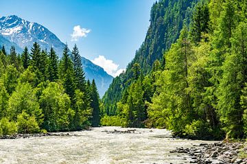 La rivière Ötztaler Ache dans l'Ötztal au Tyrol au printemps sur Sjoerd van der Wal Photographie