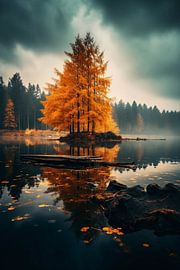 Moody Scandinavia lake by haroulita