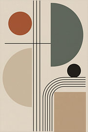 Geometric Bauhaus Artwork in Earth Tones by STUDIO ARTSY