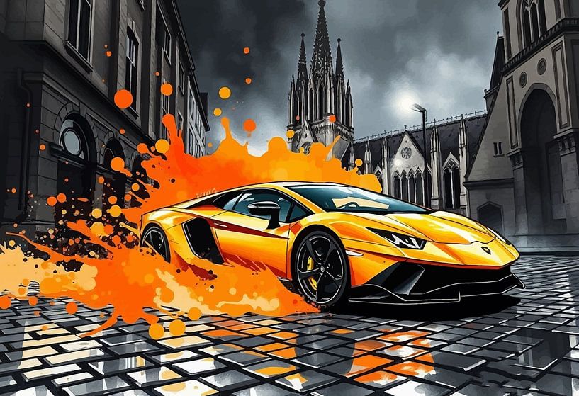 Lamborghini Aventador - Geschwindigkeitsübertretung in einer europäischen Stadt von MIROKKU