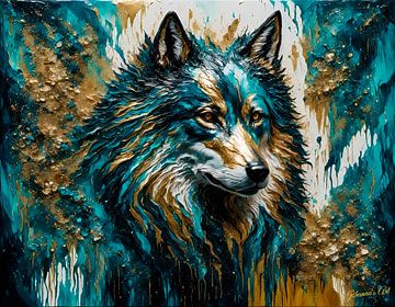 Abstrakte Wolfskunst 4 von Johanna's Art