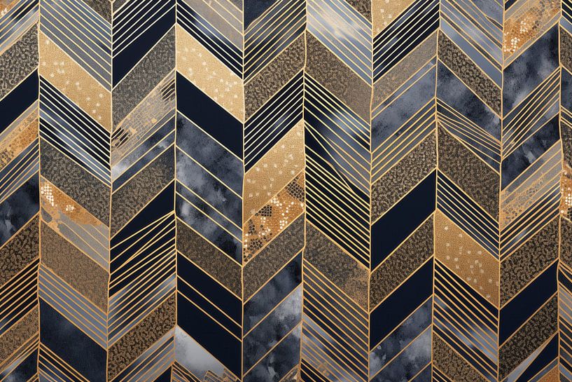 Chevron Gold Pattern by Whale & Sons