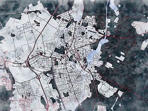Karte von Oranienburg im stil 'White winter'