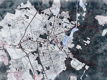 Kaart van Oranienburg in de stijl 'White Winter' van Maporia