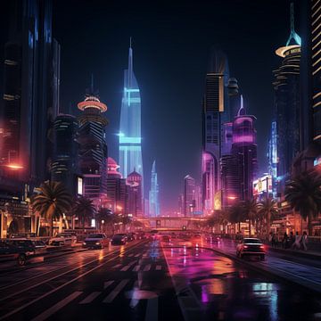 Dubai in de nacht van The Xclusive Art
