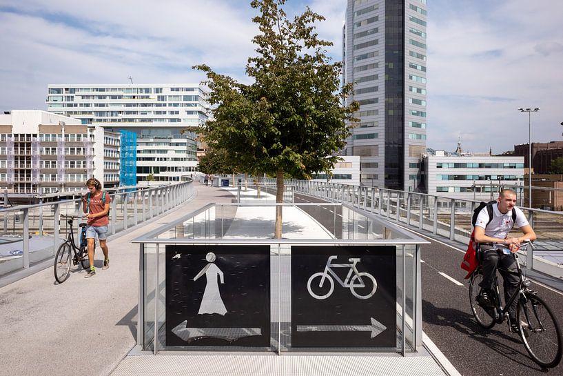 Fiets- en loopbrug in Utrecht in Nederland van Remco-Daniël Gielen Photography