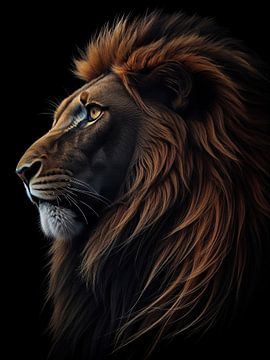 Lion portrait by Ed van der Reek