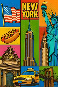 New York popart schilderij. van Johannes