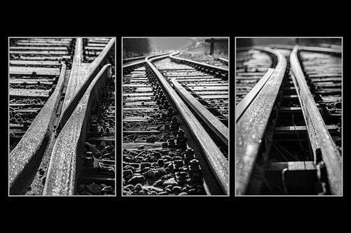 Triptychon einer Eisenbahnweiche