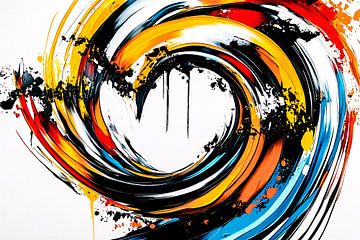 Dynamische abstracte kunst met kleur van Art & Soul Creations