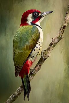 Specht in Portret van Kleuren en Textuur