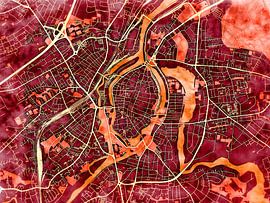 Carte de Lübeck avec le style 'Amber Autumn' sur Maporia