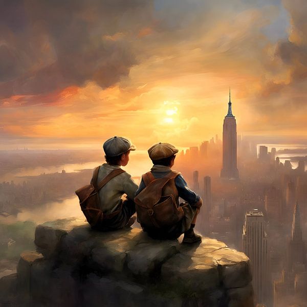 Two street boys discover New York City by Gert-Jan Siesling
