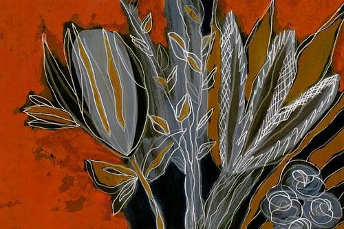Grijze en oranje planten