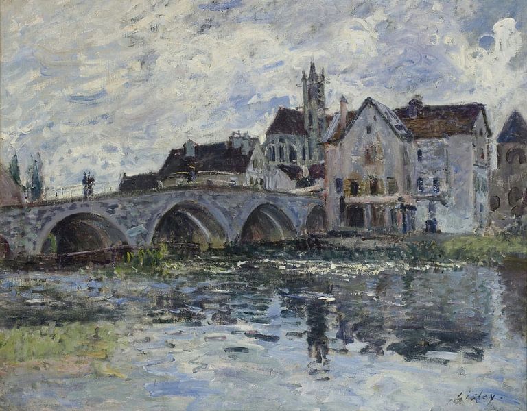 Alfred Sisley, Le Pont de Moret, stormeffect, 1887 van Atelier Liesjes