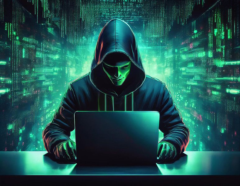 Hacker voor een laptop van Tilo Grellmann