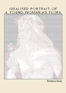 Idealisiertes Porträt einer jungen Frau als Flora (Ascii-Kunst)