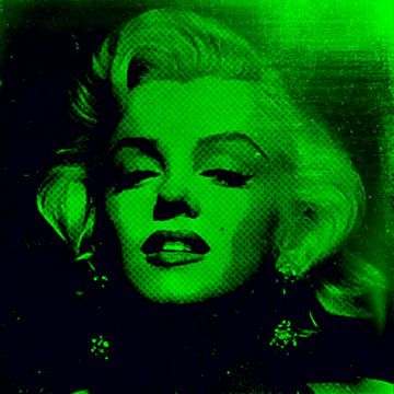 Marilyn Monroe Neon Cadeau Groen Kleurrijk Pop Art PUR van Felix von Altersheim