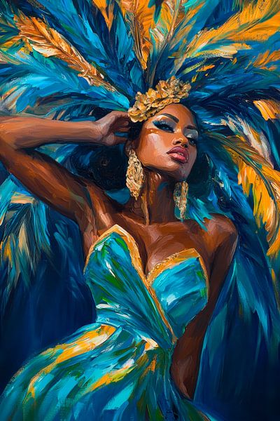 Farbenfrohes Porträt einer Tänzerin von Poster Art Shop