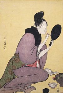 Kuchi-beni] = [Painting the lips], Kitagawa, Utamaro (1753?-1806), (Artist), Date Created: ca. 1793-