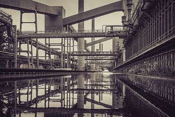 Old factory reflection horizontal by Reversepixel Photography