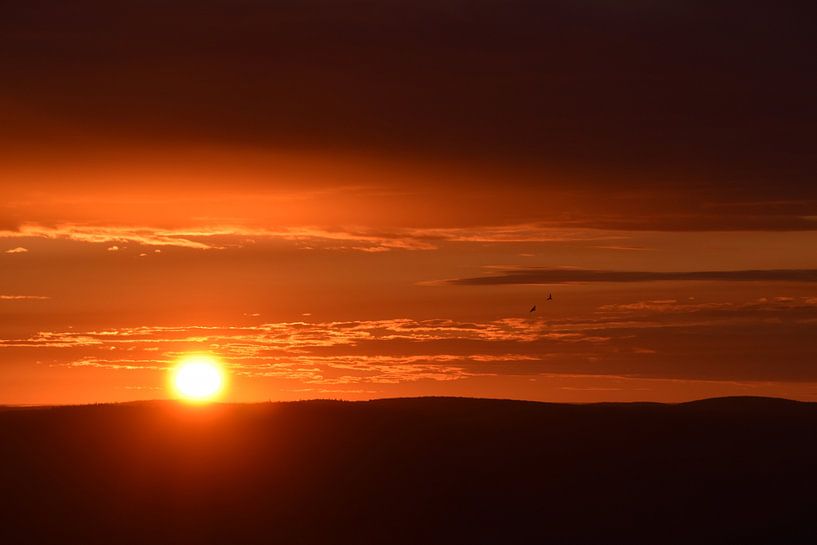 A sunrise on an autumn morning by Claude Laprise
