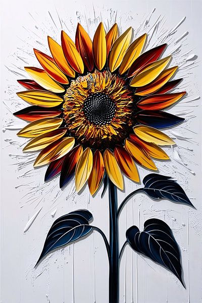 Moderne digitale zonnebloem kunst van Art & Soul Creations