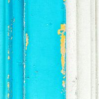 Abstract of pastel blue on a sheeted iron panel