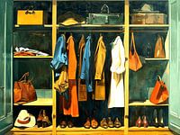 Garderobe open Kleding Schoenen Hoeden Tassen