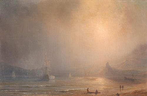 Nevel aan de kust van de Middellandse zee, Théodore Gudin