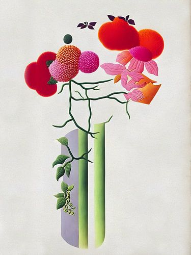 Abstracte vaas met bloemen