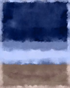 Blue and taupe. Color field painting inspired by Mark Rothko. by Dina Dankers