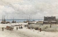 The beach of Scheveningen, Johannes Bosboom, 1873 by Marieke de Koning thumbnail