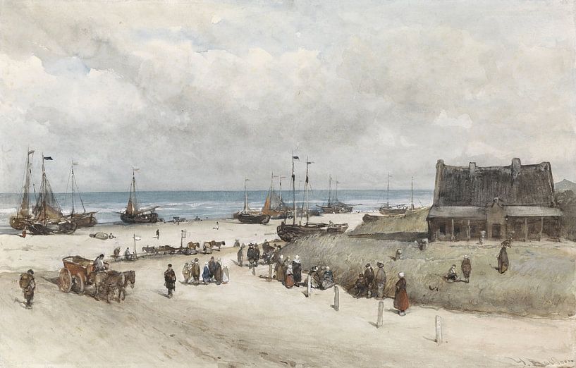 Het strand van Scheveningen, Johannes Bosboom, 1873 van Marieke de Koning