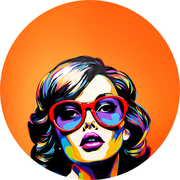 Klassieke Pop Art: Vrouw Oranje van Surreal Media