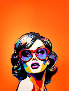 Klassieke Pop Art: Vrouw Oranje van Surreal Media