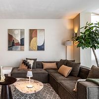 Photo de nos clients: Travail moderne géométrique et coloré par Collection Moderne, sur toile