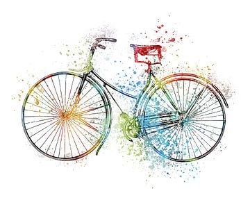 Vintage bicycle in rainbow colours by Western Exposure