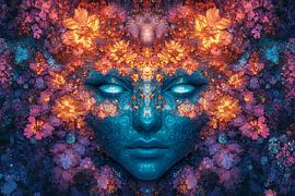 spirituelles Gleichgewicht Frau mit Blumen