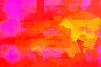 Abstraktion in Orange Pink