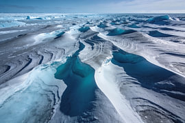 Snow Dunes – Minimal Cool Blue Art by Albert Klee
