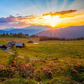 Zonsopgang boven de Dachstein van Christa Kramer