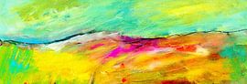 Art Pastell  bunte Landschaft mit Hügeln von Claudia Gründler